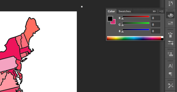 the cursor shows the palet tool used to fill in various colours. 